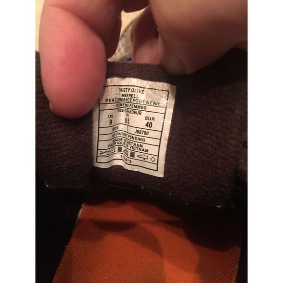 Merrell Womens Shoes Sz 9 Vibram Soles Brown Lt Blue Hiking Camping Outdoor S2 - Picture 11 of 12